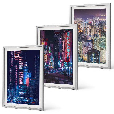 Composição de quadros moderna Luzes de néon da cidade noturna