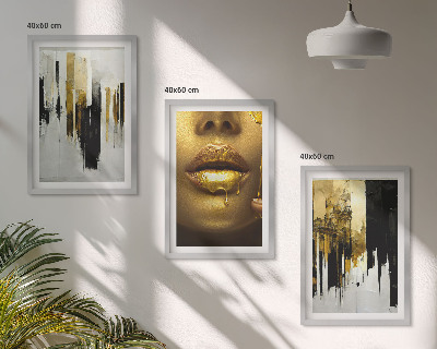 Conjunto de quadros para sala de estar Pintura de retrato abstrato