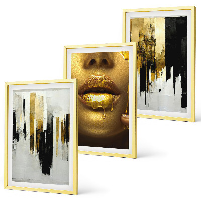 Conjunto de quadros para sala de estar Pintura de retrato abstrato