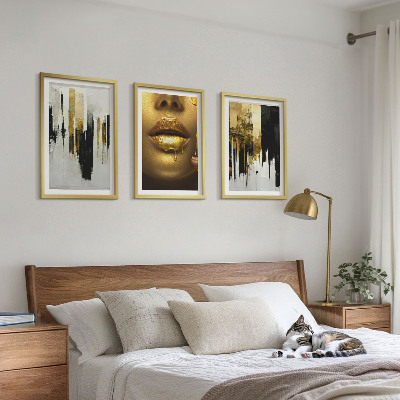 Conjunto de quadros para sala de estar Pintura de retrato abstrato