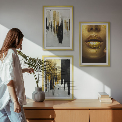 Conjunto de quadros para sala de estar Pintura de retrato abstrato