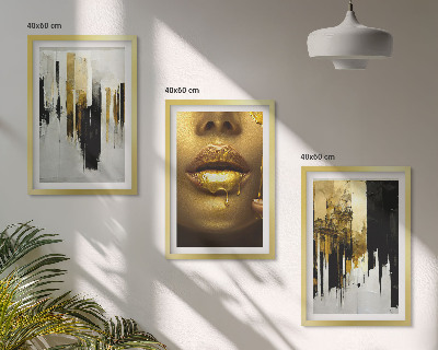 Conjunto de quadros para sala de estar Pintura de retrato abstrato