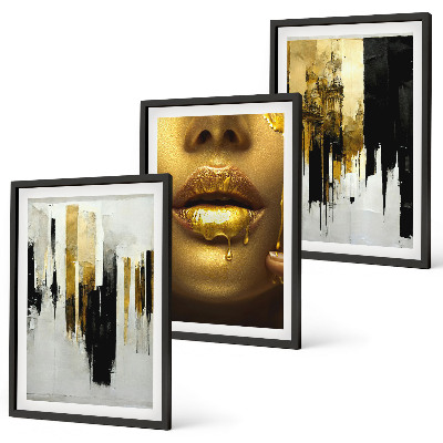 Conjunto de quadros para sala de estar Pintura de retrato abstrato