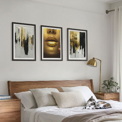Conjunto de quadros para sala de estar Pintura de retrato abstrato