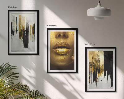 Conjunto de quadros para sala de estar Pintura de retrato abstrato