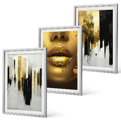 Conjunto de quadros para sala de estar Pintura de retrato abstrato