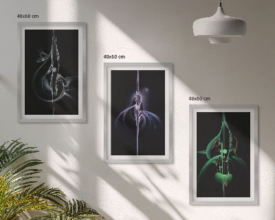Conjunto de quadros para sala de estar Padrões abstratos na cor preta