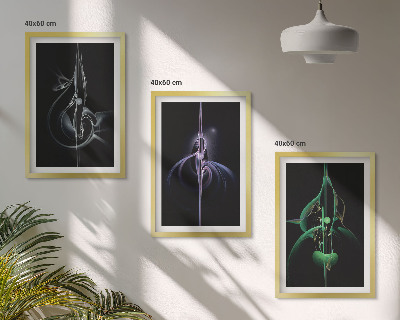 Conjunto de quadros para sala de estar Padrões abstratos na cor preta