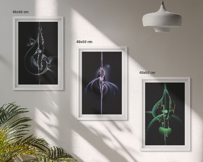 Conjunto de quadros para sala de estar Padrões abstratos na cor preta