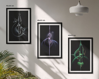 Conjunto de quadros para sala de estar Padrões abstratos na cor preta
