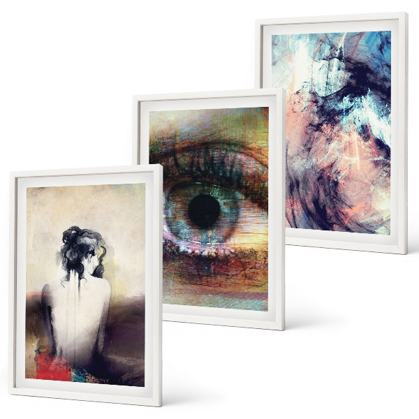 Composição de quadros moderna Retrato de uma mulher com emoções abstratas