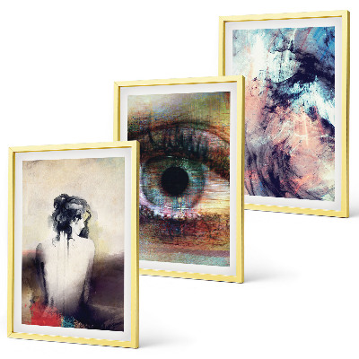 Composição de quadros moderna Retrato de uma mulher com emoções abstratas