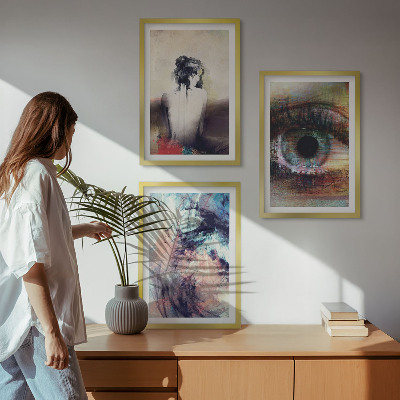 Composição de quadros moderna Retrato de uma mulher com emoções abstratas