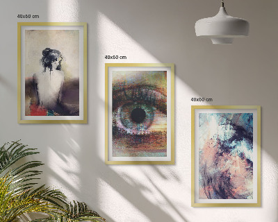 Composição de quadros moderna Retrato de uma mulher com emoções abstratas