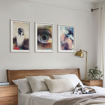 Composição de quadros moderna Retrato de uma mulher com emoções abstratas