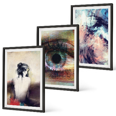 Composição de quadros moderna Retrato de uma mulher com emoções abstratas