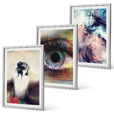 Composição de quadros moderna Retrato de uma mulher com emoções abstratas