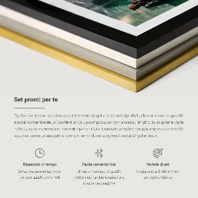 Conjunto de 3 quadros com moldura com vistas da cidade, pontes e Torre Eiffel