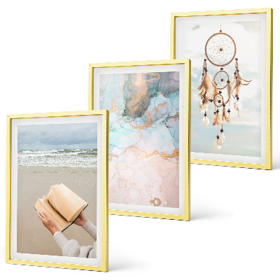 Conjunto de quadros para sala de estar Livro abstrato do mar boho
