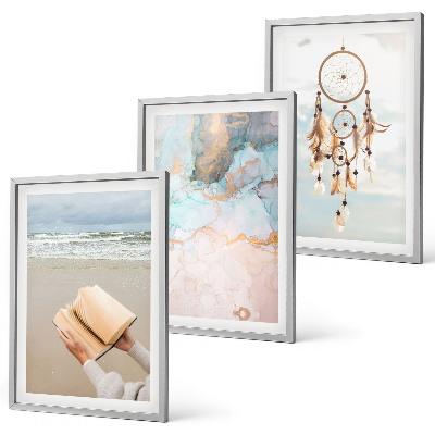Conjunto de quadros para sala de estar Livro abstrato do mar boho