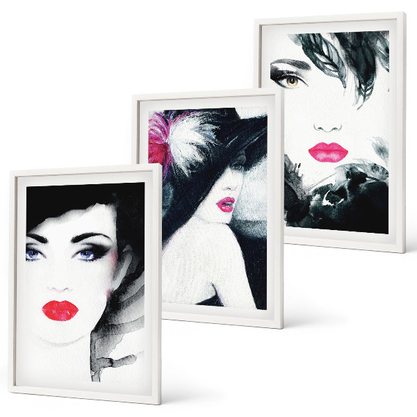 Composição de quadros moderna Retratos de mulheres com lábios