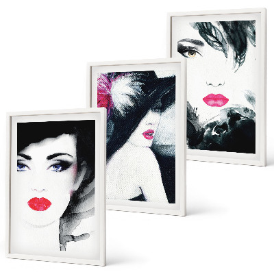 Composição de quadros moderna Retratos de mulheres com lábios