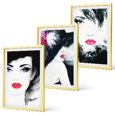 Composição de quadros moderna Retratos de mulheres com lábios
