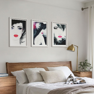 Composição de quadros moderna Retratos de mulheres com lábios