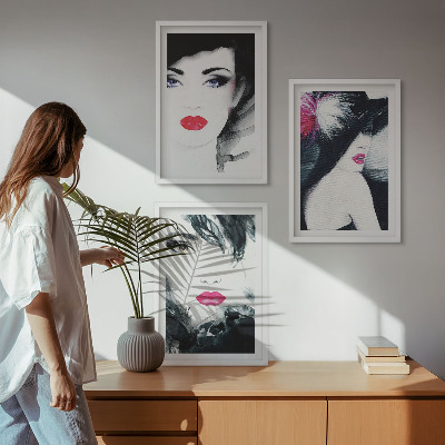 Composição de quadros moderna Retratos de mulheres com lábios