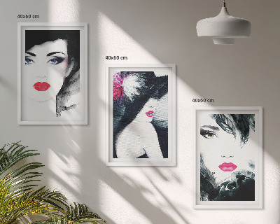 Composição de quadros moderna Retratos de mulheres com lábios