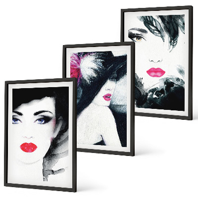Composição de quadros moderna Retratos de mulheres com lábios