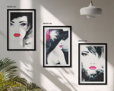 Composição de quadros moderna Retratos de mulheres com lábios