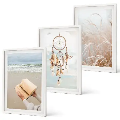 Conjunto de quadros para sala de estar com paisagens boêmias e tranquilas de verão