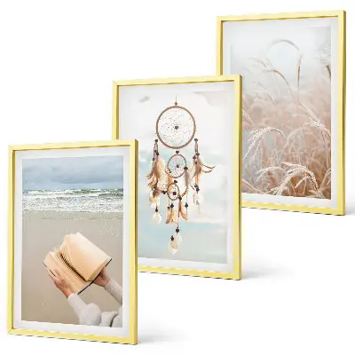 Conjunto de quadros para sala de estar com paisagens boêmias e tranquilas de verão