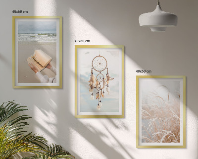 Conjunto de quadros para sala de estar Paisagens boêmias e tranquilas de verão
