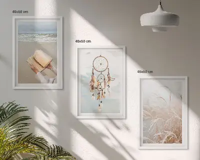 Conjunto de quadros para sala de estar com paisagens boêmias e tranquilas de verão