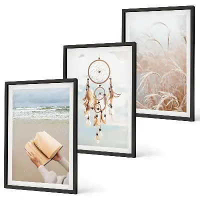 Conjunto de quadros para sala de estar com paisagens boêmias e tranquilas de verão