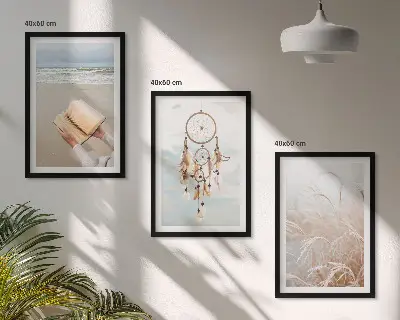 Conjunto de quadros para sala de estar com paisagens boêmias e tranquilas de verão