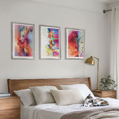 Conjunto de quadros para sala de estar Abstrações coloridas de forma