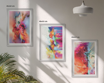 Conjunto de quadros para sala de estar Abstrações coloridas de forma