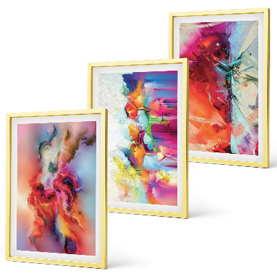 Conjunto de quadros para sala de estar Abstrações coloridas de forma