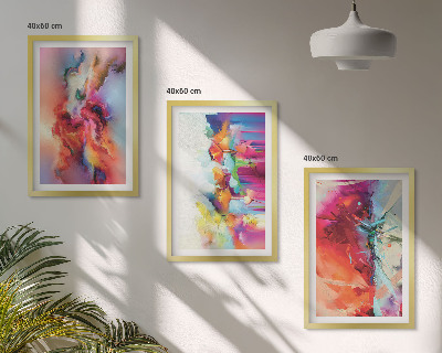 Conjunto de quadros para sala de estar Abstrações coloridas de forma