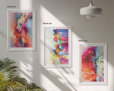 Conjunto de quadros para sala de estar Abstrações coloridas de forma