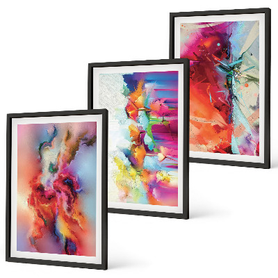 Conjunto de quadros para sala de estar Abstrações coloridas de forma