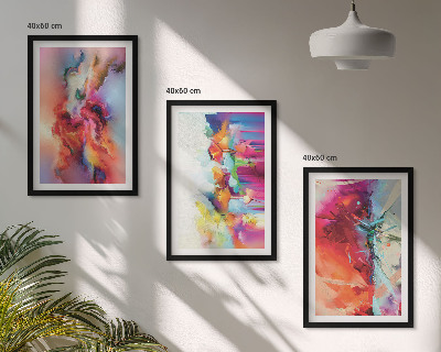 Conjunto de quadros para sala de estar Abstrações coloridas de forma