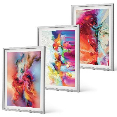 Conjunto de quadros para sala de estar Abstrações coloridas de forma