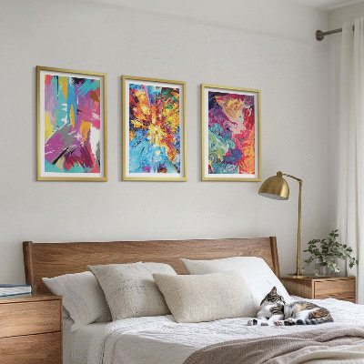Composição de quadros moderna Padrões de pintura abstratos coloridos