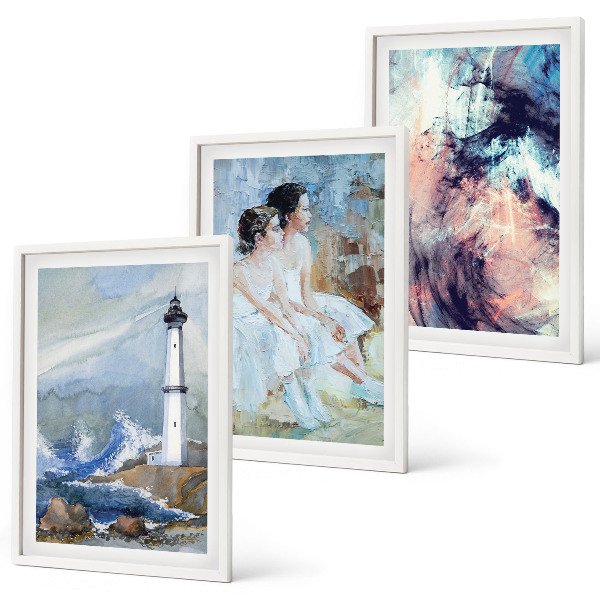 Conjunto de quadros para sala de estar Dançarina abstrata do farol
