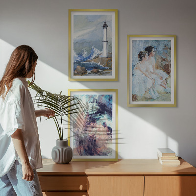 Conjunto de quadros para sala de estar Dançarina abstrata do farol