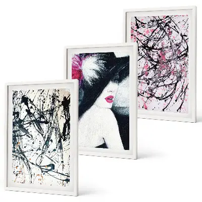 Conjunto de quadros para sala de estar com padrões de pintura abstratos